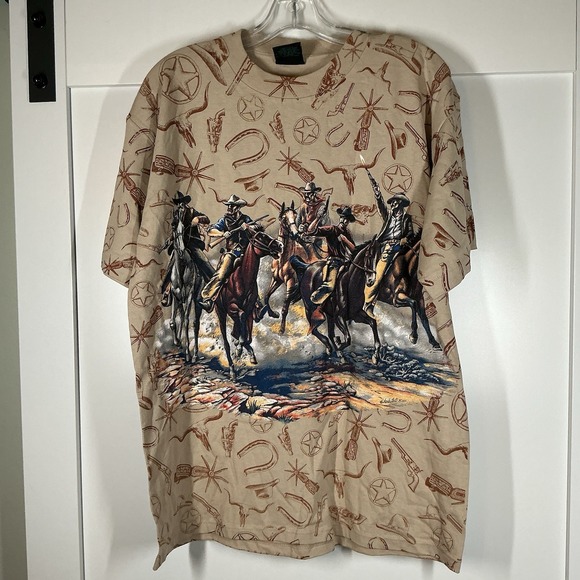 Habitat Other - Vintage Habitat Shirt Mens L Cowboys Horses Cattle 90s western graphic USA Tee